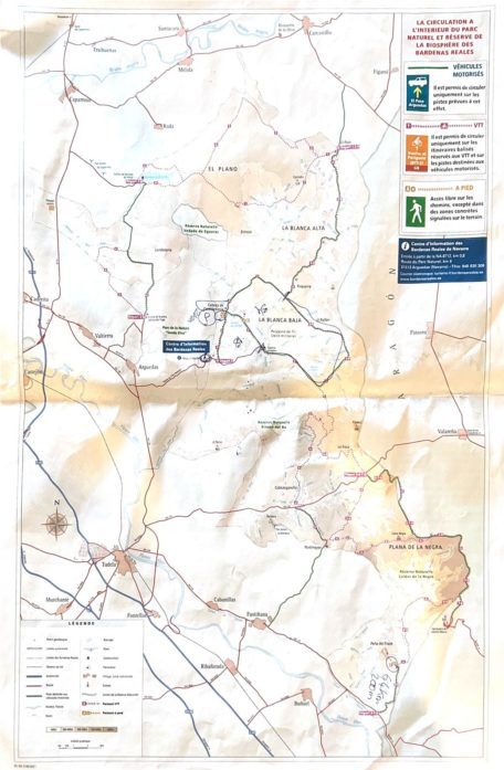 carte désert bardenas